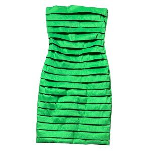 Va Va Voom Green Strapless Layered Mini Dress L